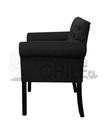 Poltrona Capitone lino – Brazo redondo, estilo elegante
