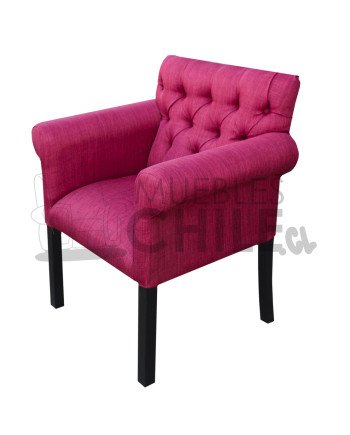 Poltrona Capitone lino – Brazo redondo, estilo elegante