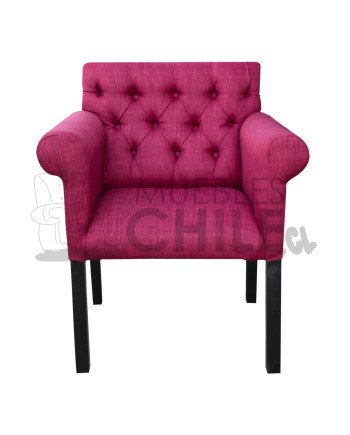 Poltrona Capitone lino – Brazo redondo, estilo elegante