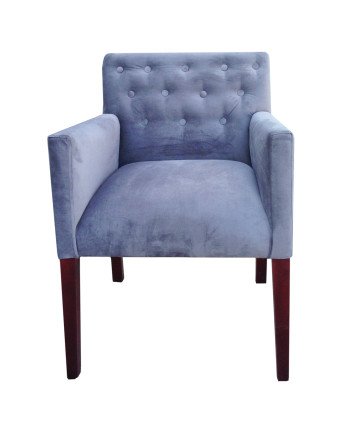 Poltrona Botone Felpa – Brazo recto, diseño elegante
