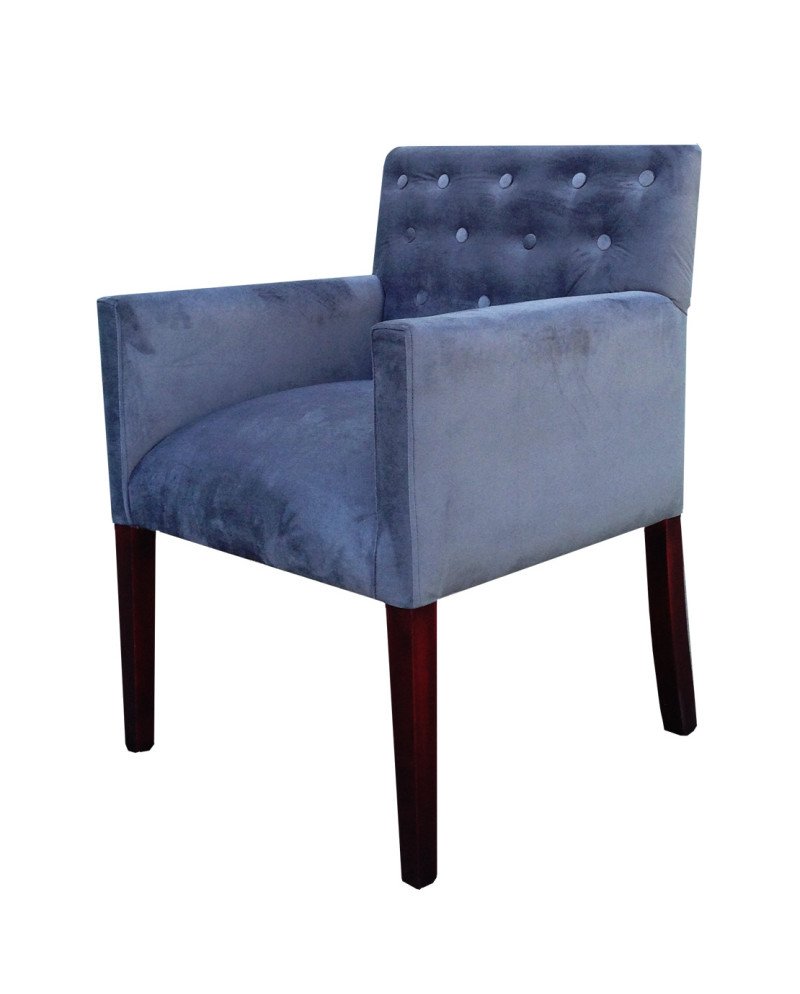Poltrona Botone Felpa – Brazo recto, diseño elegante