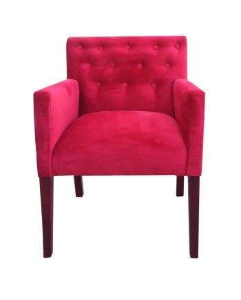 Poltrona Botone Felpa – Brazo recto, diseño elegante
