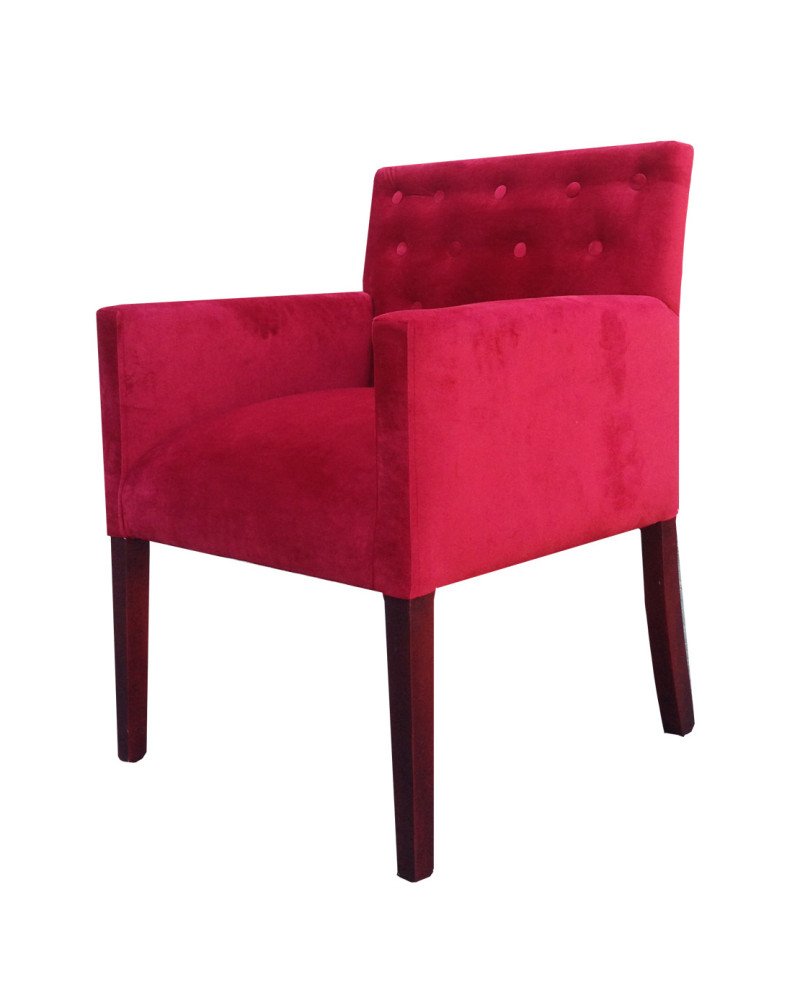 Poltrona Botone Felpa – Brazo recto, diseño elegante