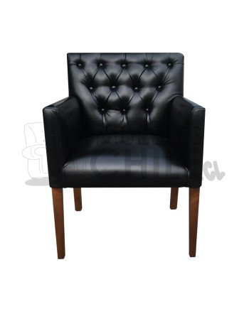 Poltrona Capitone PU – Brazo recto, diseño elegante