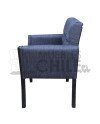 Poltrona Capitone Lino | Con brazos de madera maciza