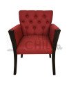 Poltrona Capitone Lino | Con brazos de madera maciza