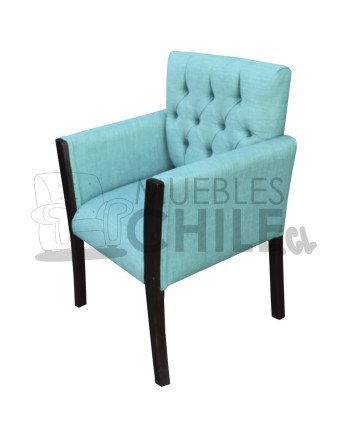Poltrona Capitone Lino | Con brazos de madera maciza