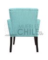 Poltrona Capitone Lino | Con brazos de madera maciza
