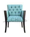 Poltrona Capitone Lino | Con brazos de madera maciza