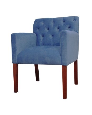 Poltrona Capitone Felpa Brazo Cuadrado | Elegancia y confort