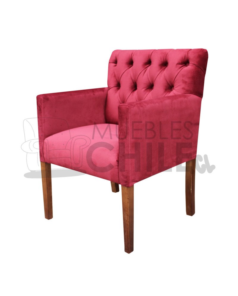 Poltrona Capitone Felpa Brazo Cuadrado | Elegancia y confort