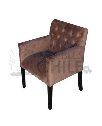 Poltrona Capitone Felpa Brazo Cuadrado | Elegancia y confort