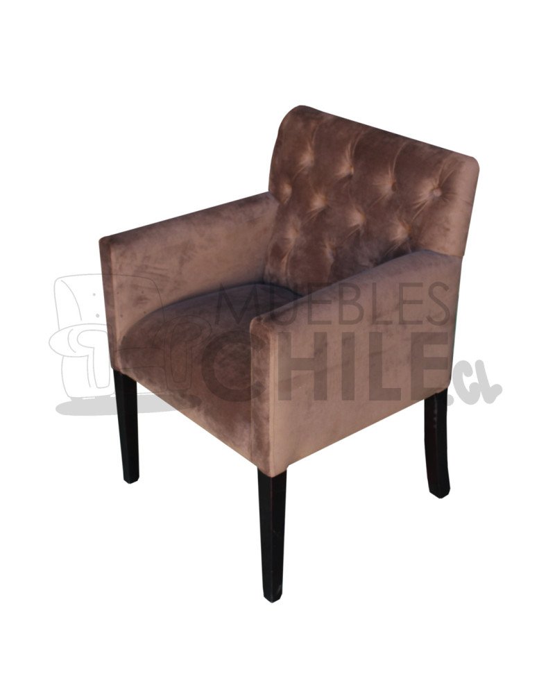 Poltrona Capitone Felpa Brazo Cuadrado | Elegancia y confort