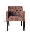 Poltrona Capitone Felpa Brazo Cuadrado | Elegancia y confort