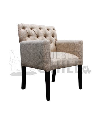 Poltrona Capitone lino Brazo Cuadrado | Elegancia y confort