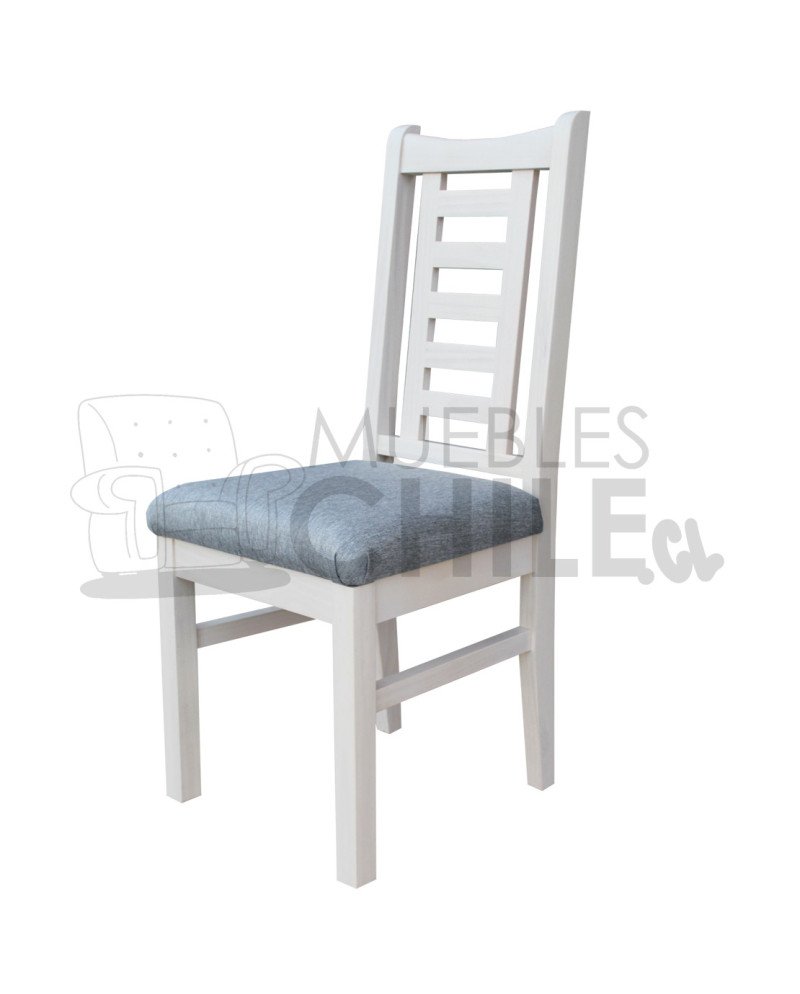 Silla Pucon Blanca Tapiz Lino | MueblesChile.cl