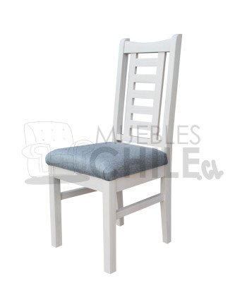 Silla Pucon Blanca X4 Tapiz Lino | MueblesChile.cl