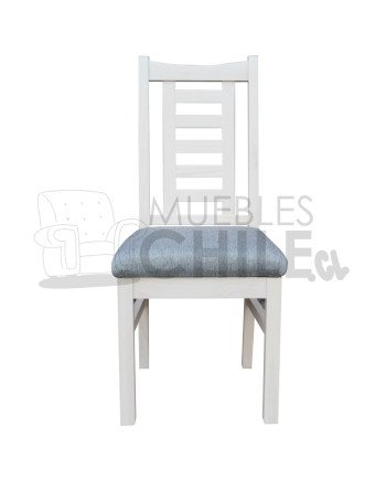 Silla Pucon Blanca X4 Tapiz Lino | MueblesChile.cl