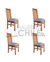 Silla Pucon Tapiz Lino X4 | MueblesChile.cl