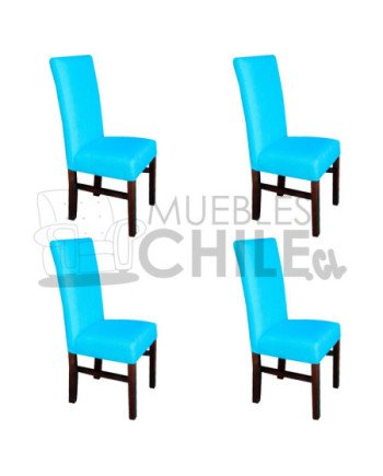 Silla Tapizada X4 Lino Pino Insigne | MueblesChile.cl