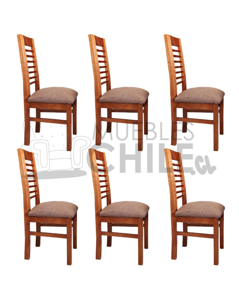 Silla Oporto Tapiz Lino X6 | MueblesChile.cl