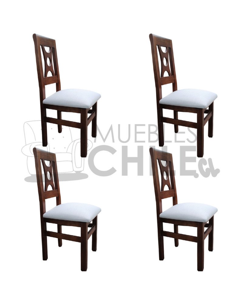Silla Holanda Tapiz Lino X4 | MueblesChile.cl