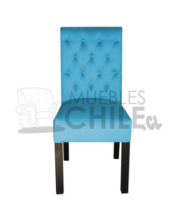 Silla Tapizada Capitoné Felpa X4 | MueblesChile.cl