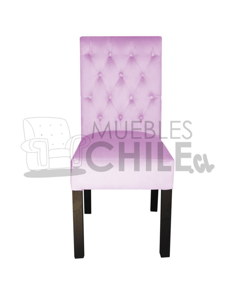 Silla Tapizada Capitoné Felpa X6 | MueblesChile.cl