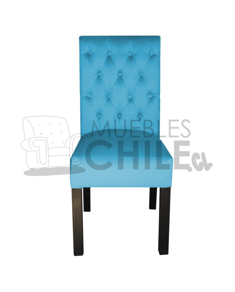 Silla Tapizada Capitoné Felpa X6 | MueblesChile.cl