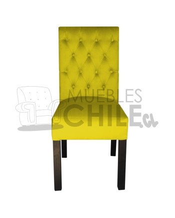Silla Tapizada Capitoné Felpa X8 | MueblesChile.cl