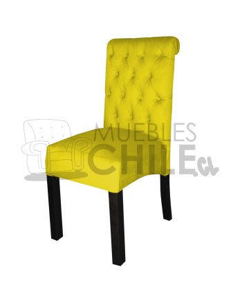 Silla Tapizada Capitoné Felpa | MueblesChile.cl