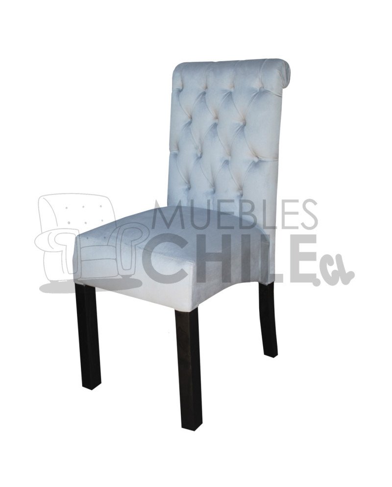 Silla Tapizada Capitoné Felpa | MueblesChile.cl