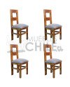 Silla Rústica Palito x4 Tapiz Lino | Pino Oregón Resistente