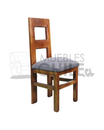 Silla Rústica Palito x8 Tapiz Lino | Pino Oregón Resistente