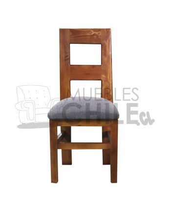 Silla Rústica Palito x8 Tapiz Lino | Pino Oregón Resistente