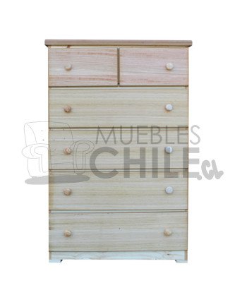 Cómoda Rústica en Pino y Terciado – Muebles Chile