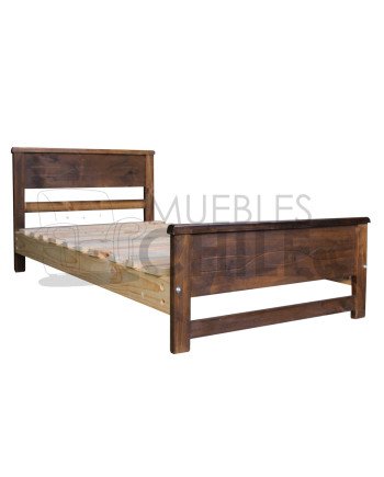 Cama Plaza 1 ½ con Colchón Resortes Línea Plana