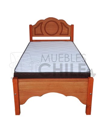 Cama Plaza con Colchón Resortes Eucaliptus