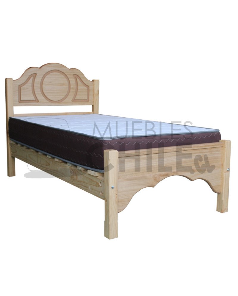 Cama Plaza y media economica con Colchón Resortes