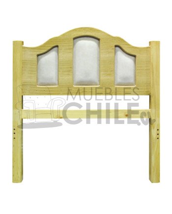 Cama Plaza 1 ½ Pino Tapizada en Ecocuero