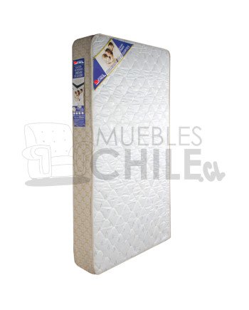 Cama Tallada Pino Oregón Plaza 1 ½ + Colchón Resortes