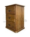 Par de veladores Rústicos Pino Oregon 3 Cajones – Muebles Chile