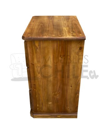 Par de veladores Rústicos Pino Oregon 3 Cajones – Muebles Chile