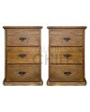 Par de veladores Rústicos Pino Oregon 3 Cajones – Muebles Chile