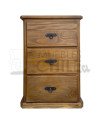 Par de veladores Rústicos Pino Oregon 3 Cajones – Muebles Chile