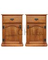 Par de veladores Pino Oregon con Tirador Metálico – Muebles Chile