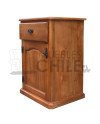 Velador Rústico Pino Oregon con Tirador Metálico – Muebles Chile