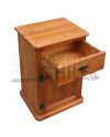 Velador Rústico Pino Oregon con Tirador Metálico – Muebles Chile