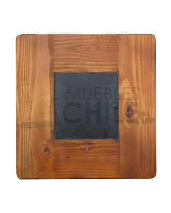 Mesa Lateral Rústica con Piedra pizarra – Pino Oregón