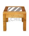 Mesa Lateral 50x50 con Vidrio – Pino Radiata